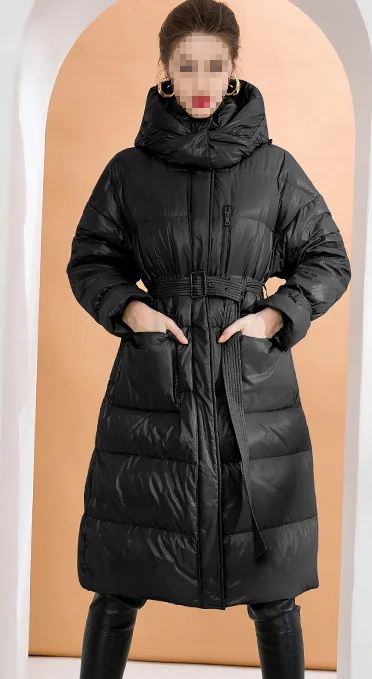 

2023 Women's Clothing Autumn and Winter New long fashion high-end slim hooded down jacket