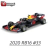 Bburago 1:43 2020 RB16B RB16 RB15 RB14 #11 #33 #3 F1 Racing Formula Car Static Simulation Diecast Alloy Model Car 1