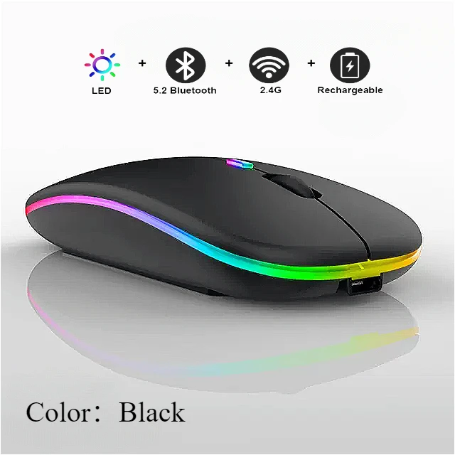 Drahtlose Maus Für Laptop PC Bluetooth Wiederaufladbare Mäuse Drahtlose Computer Stille Mäuse LED Hintergrundbeleuchtung Ergonomische Gaming Maus