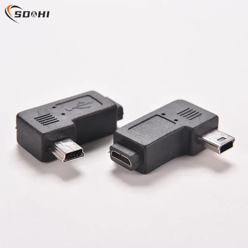 

Mini USB Type A Male To Micro USB B Female 90 Degree Left Angle Adapter High Quality