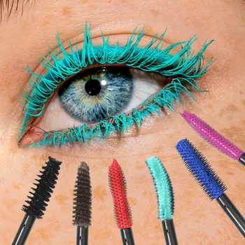 Colorful Silk Mascara Blue Red Black Cream Lengthening Waterproof and Non-caking Colored Thickening Lengthening Curling Mascara