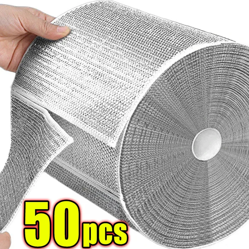 1513993-dc3bec.jpg S3b2c2c3431294f71adabaee8cd1a374f9 Metal Steel Wire Rags Cloth Home Kitchen Pot Pan Dishwashing Double-sided Dishcloth Cleaning Cloths Towel Scrubber Rag Mallzona
