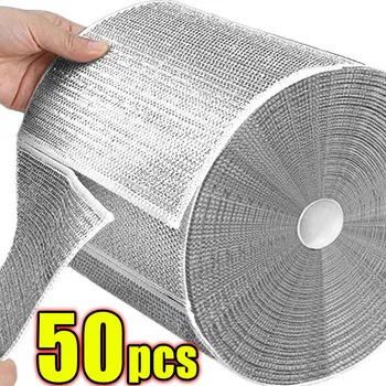 Stracci in filo di acciaio metallico all'ingrosso Panno per la cucina di casa Pentola per lavare i piatti Strofinaccio a doppia faccia Panni per la pulizia Asciugamano Scrubber Rag 1