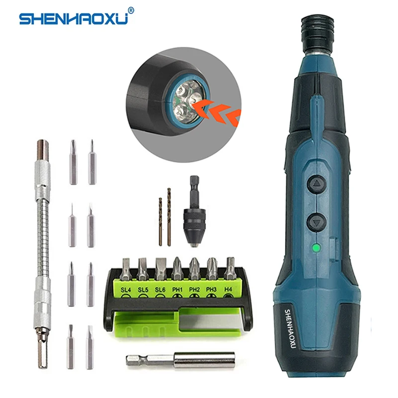 Shenhaoxu Cordless Electric Screwdriver Rechargeable Battery Operated