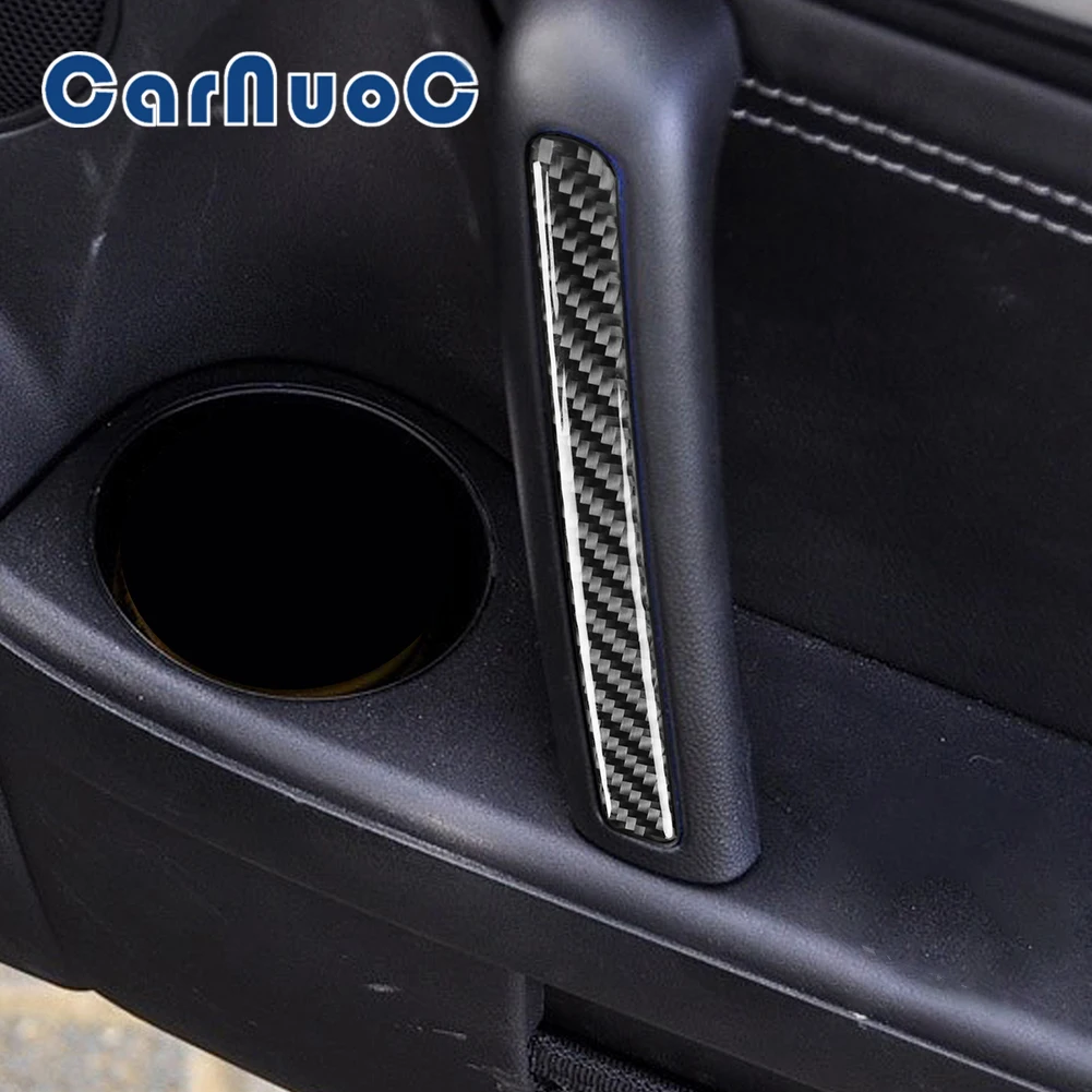 

Car Carbon Fiber Stickers Door Inner Pull Decorative Strips Cover Trim For Mazda MX-5 Miata 2009-2015 Interior Accessories