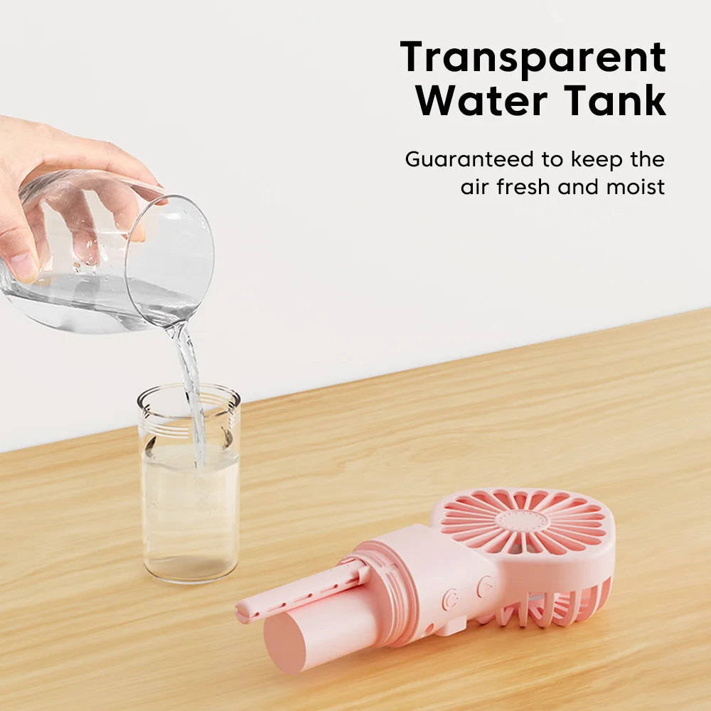 Compact Rechargeable Handheld Mist Fan with Humidifier