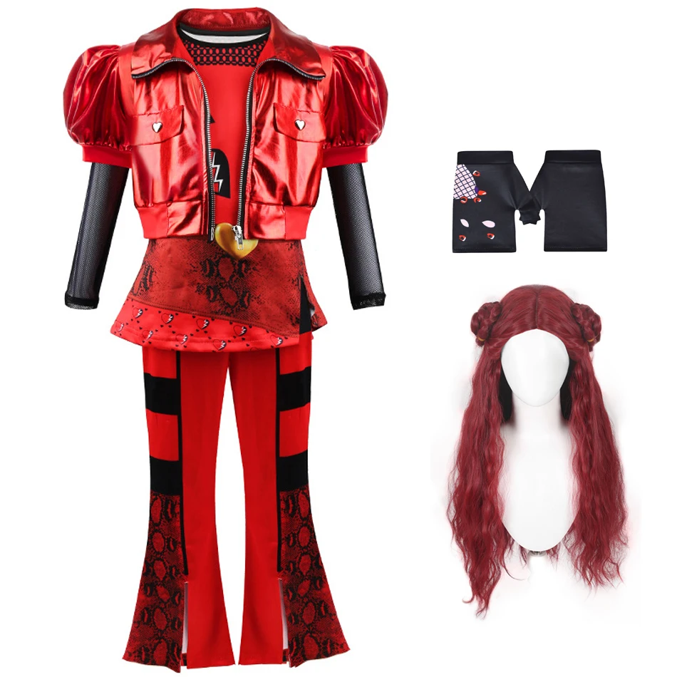 Divertente Fancy Dressing Up Gilet + Giacca + Pantaloni Set Descendants 3 Volte Evie Classico Halloween Cosplay Costume per adulti Bambini Regali