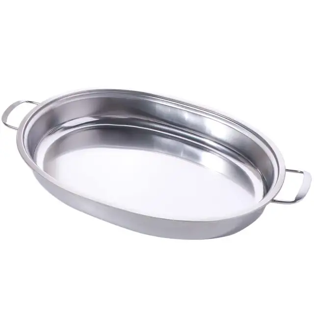 Multipurpose Stainless Steel Oval Grilled Fish Pan Deepened Rust-proof Fish Steamer with Lid with Handle Hot Pot Commercial 3