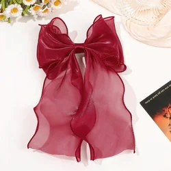 Elegant Pink and Purple Chiffon Bow Hair Clip - Perfect Gift Hair Accessory (Wine red)