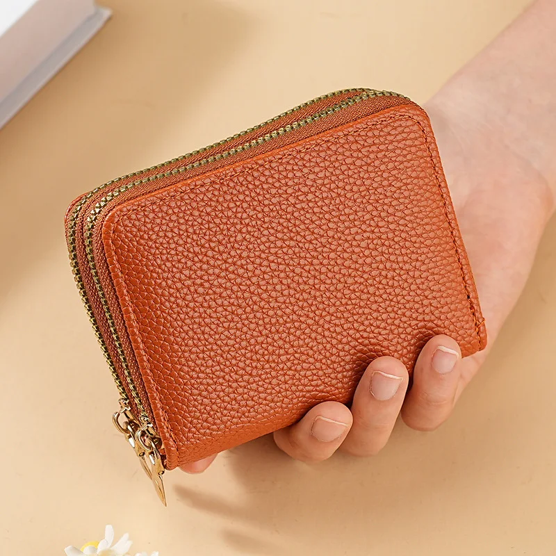 Stylish Women's Card Holder Wallet Double Layer Zipper, Multi-Function Compact Design for Cards & Cash, Small Portable Organizer 5