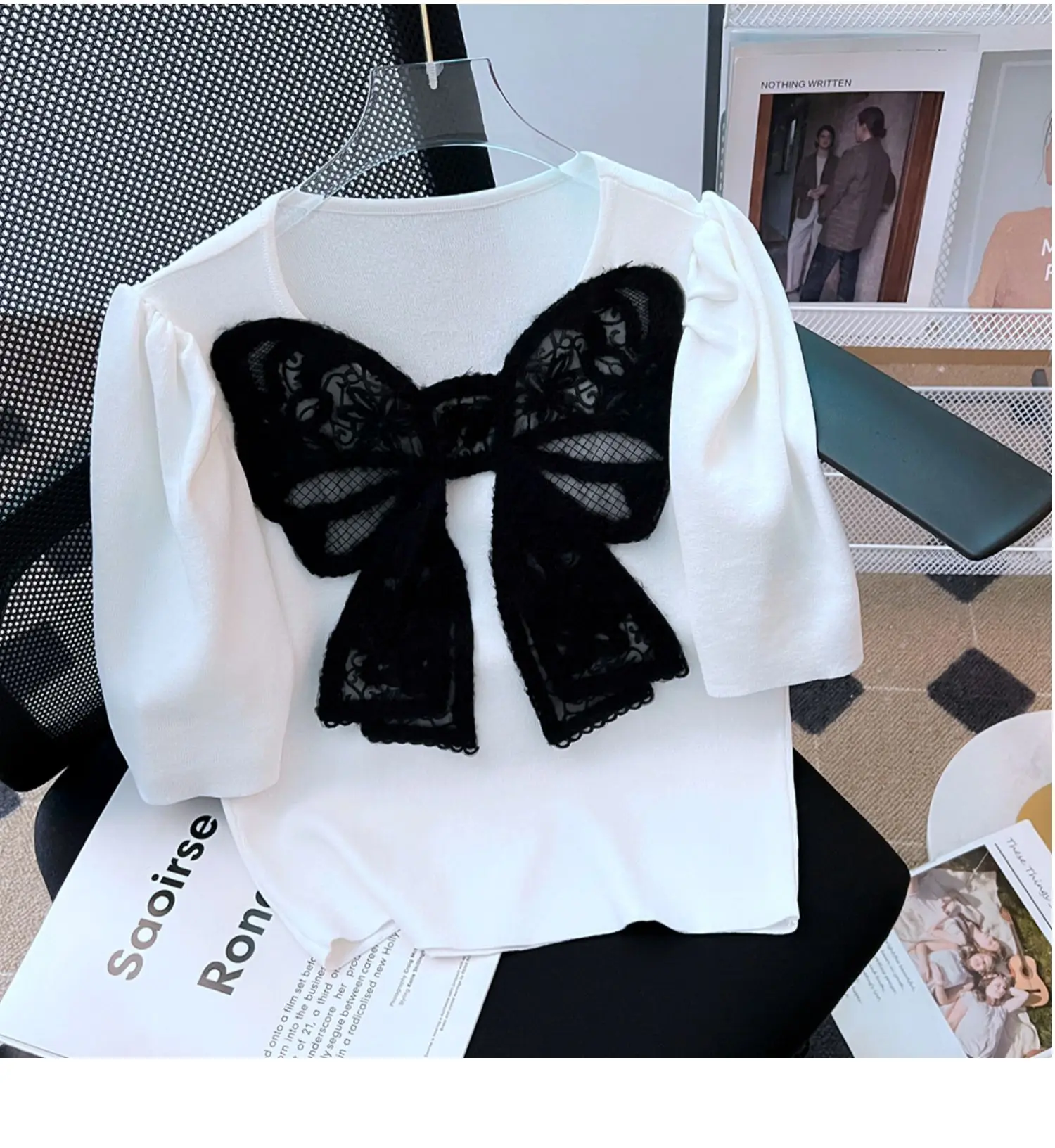 Sweaty Letter Printed Knitted Women 2 Piece Set Short Sleeve Crop Top Bodycon Hip Skirts Matching Set 2023 Office Lady Outfits