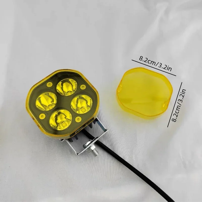 Headlight Cover 3in Led Work Light Cube Cover Dustproof Amber Black Lens Protection For 3inch 40W 72W 80W 96W Pods Fog Driving Lamp