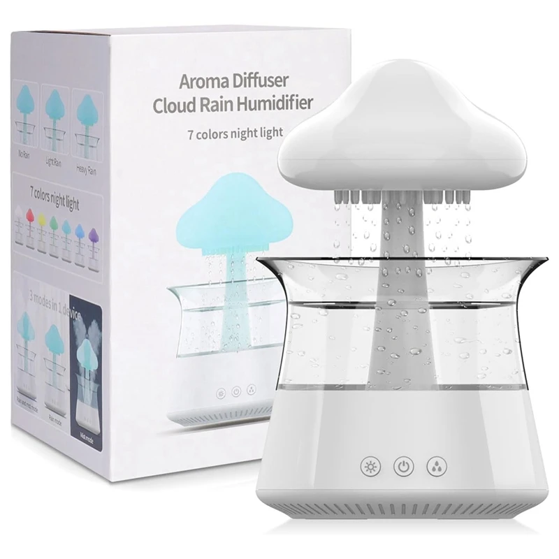 

Cloud Humidifier Essential Oil Diffuser With 7 Colours LED Lights, Humidifier For Home Office