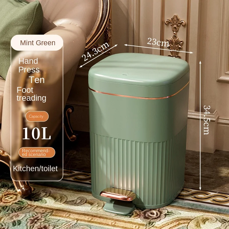  YAYA2021-SHOP Garbage Can Sophistated and Elegant French  Household Trash can Hand-Painted Color Lacquered Gold Leaf Villa Trash can  Luxurious Pedal Trash can Trash can (Color : C) : Home & Kitchen