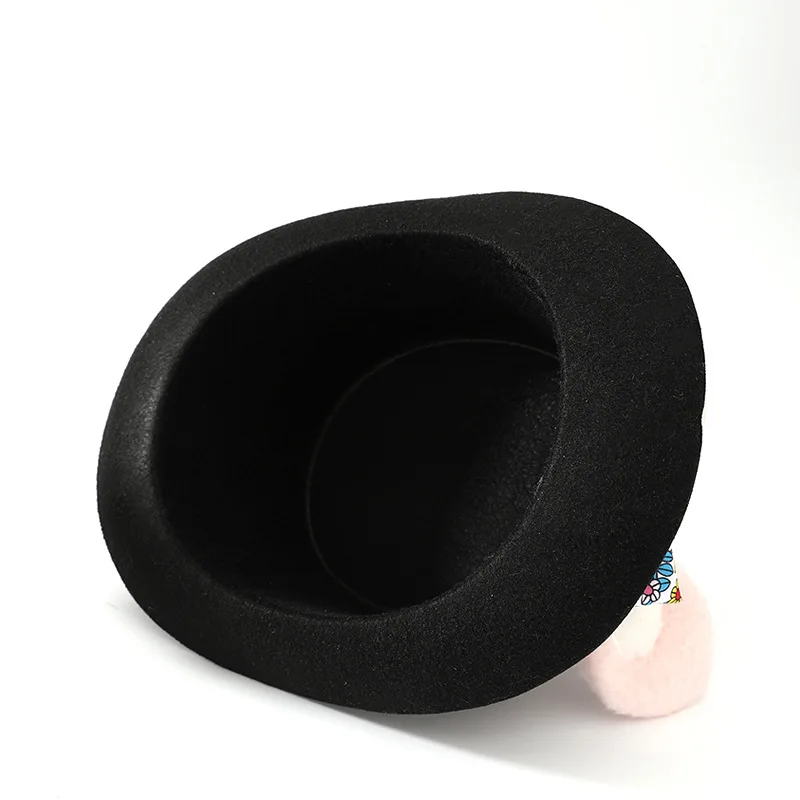 Funny World Easter Bunny Top Hat for Adult Party Cospaly Costume Rabbit Ear Black Topper