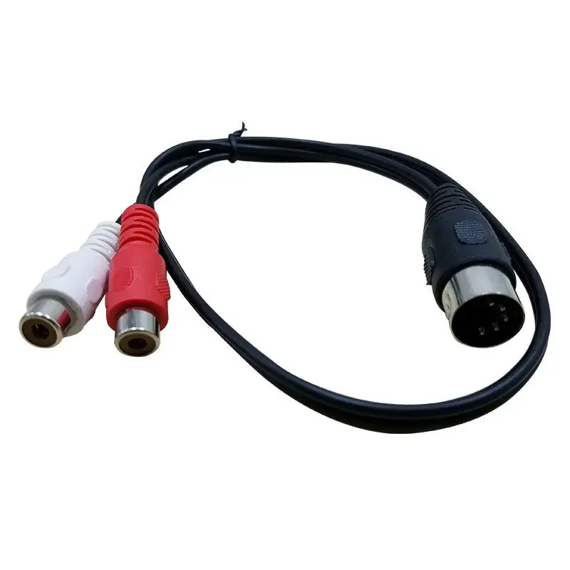 5-Pin DIN Male To Dual RCA Female Audio Adapter Cable - Unbranded