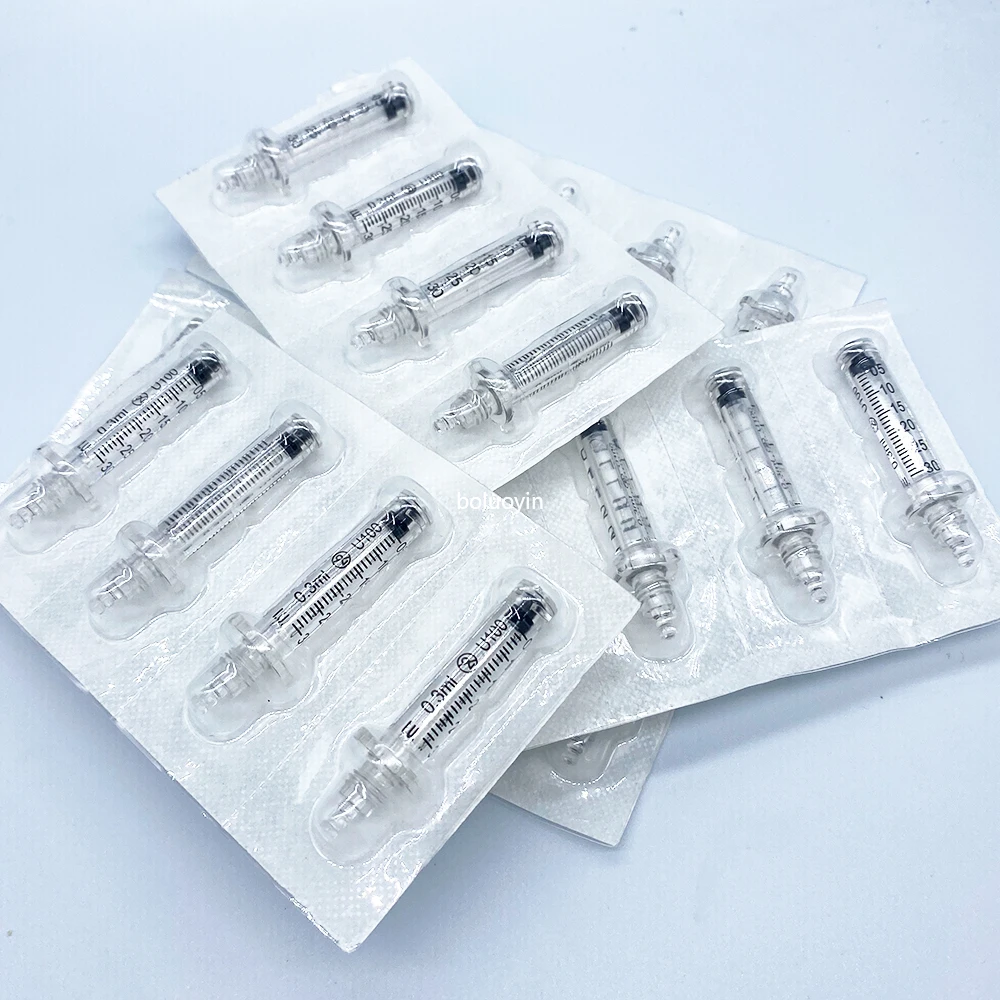 0.5ml/0.3ml Disposable Syringe Ampoule Head Needles Independent Sterile Package No Needle Lip Filler Syringes For Hyaluron Pen