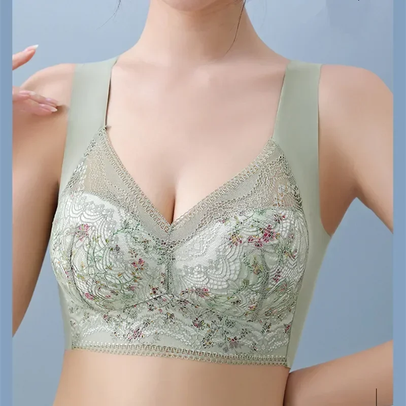 

Big Beautiful Tube Bra Thin Small Chest Top Seamless Section Size Bra Vest Underwear Back Style Ice Large Integrated Silk