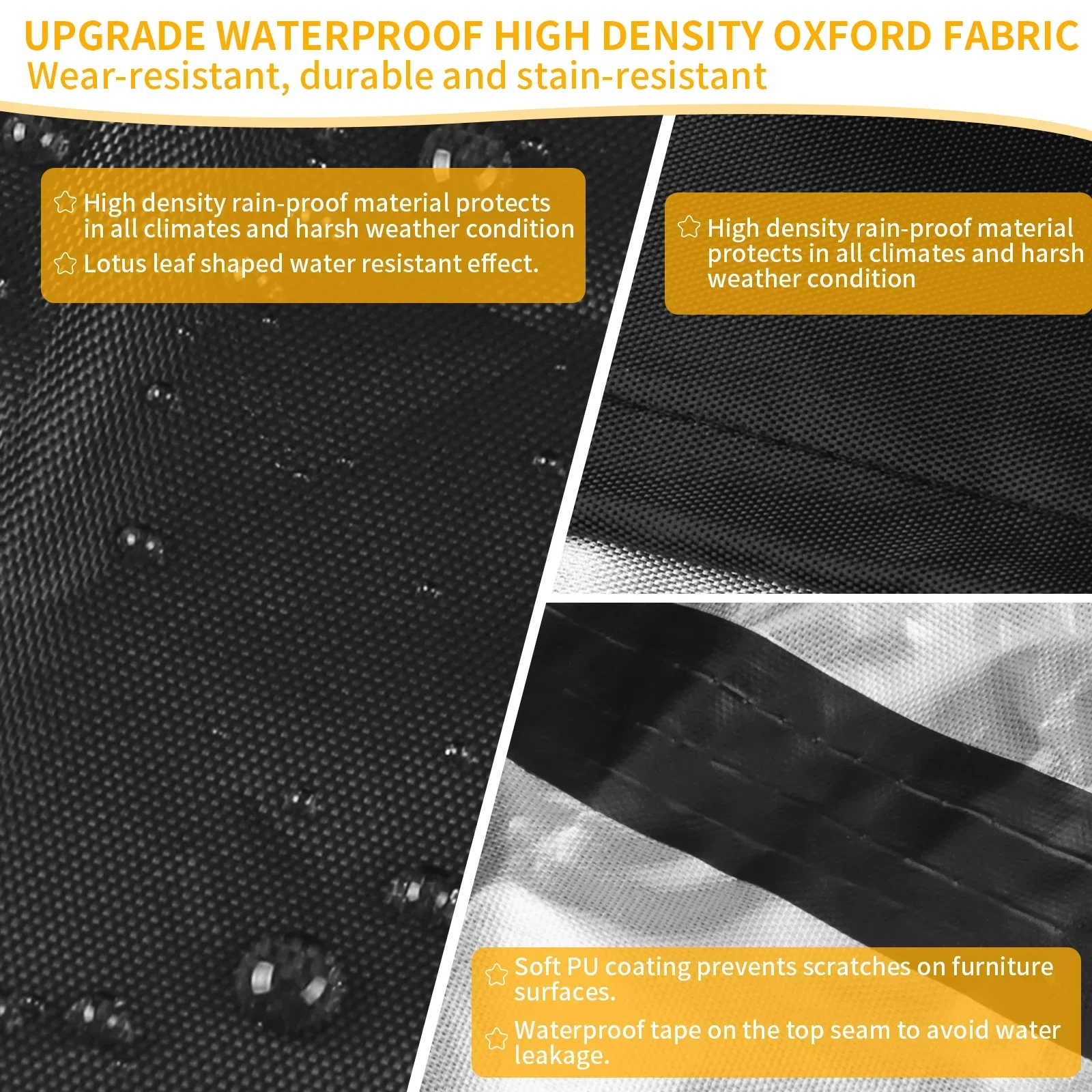 Premium Round Outdoor Furniture Cover - Waterproof, Weatherproof, Anti-UV, Tear-Resistant Fabric