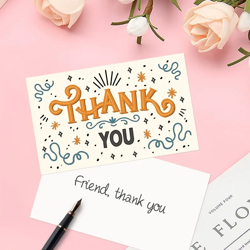 50 piece set thank you card gift holiday greeting cards wedding business party invitation card flower shop gift cards
