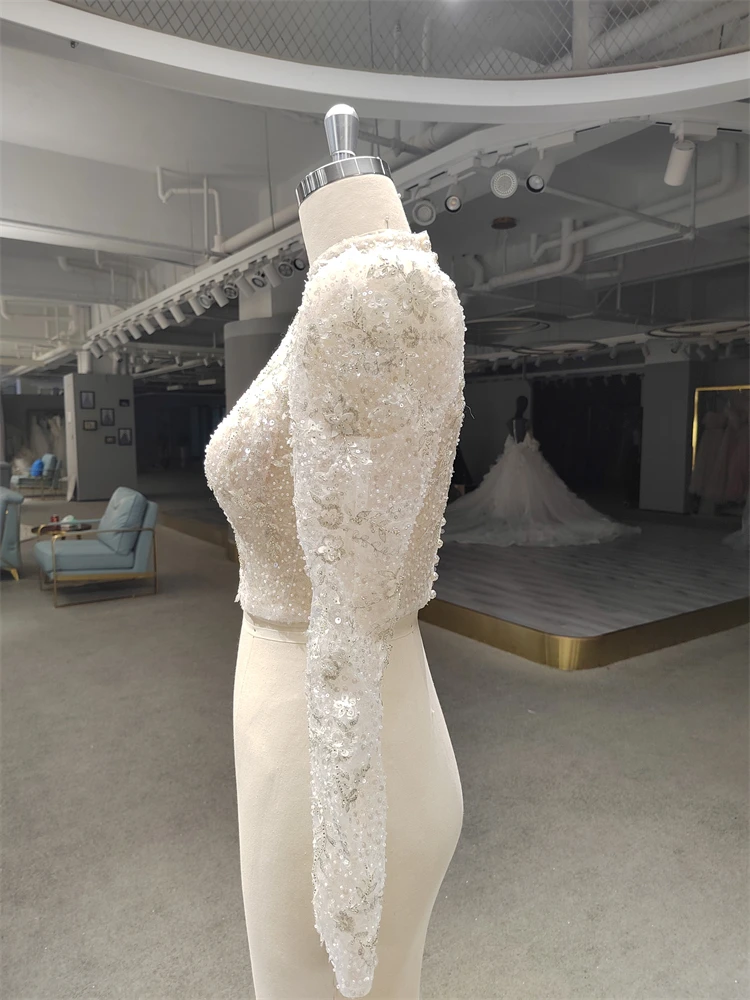 Bride Accessories Long Sleeve High Neck Shinny Jacket Of Wedding Dresses For Girls To Wear