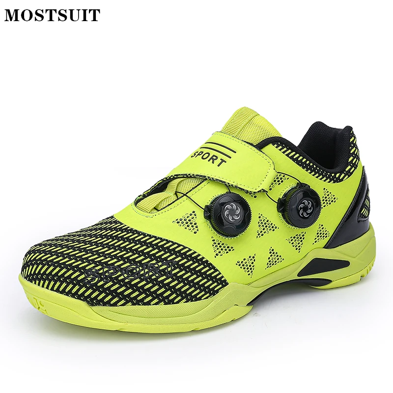 WomenProfessionalBadmintonShoesMensCarbonPlateKnobSneaker