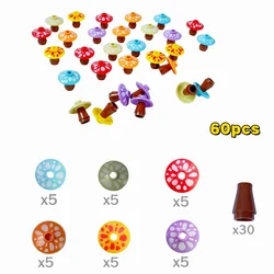 Vibrant Mushroom Building Block Set - 60pcs Creative DIY Forest & Farm Decor Kit (60pcs Mushroom)