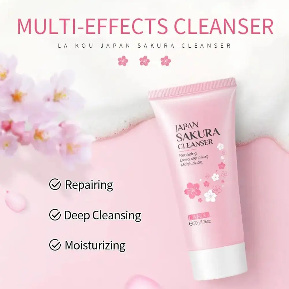 Sakura Skin Care Set - Cleanser Serum Eye Cream Facial Cream  Sunscreen Travel Kit for Women