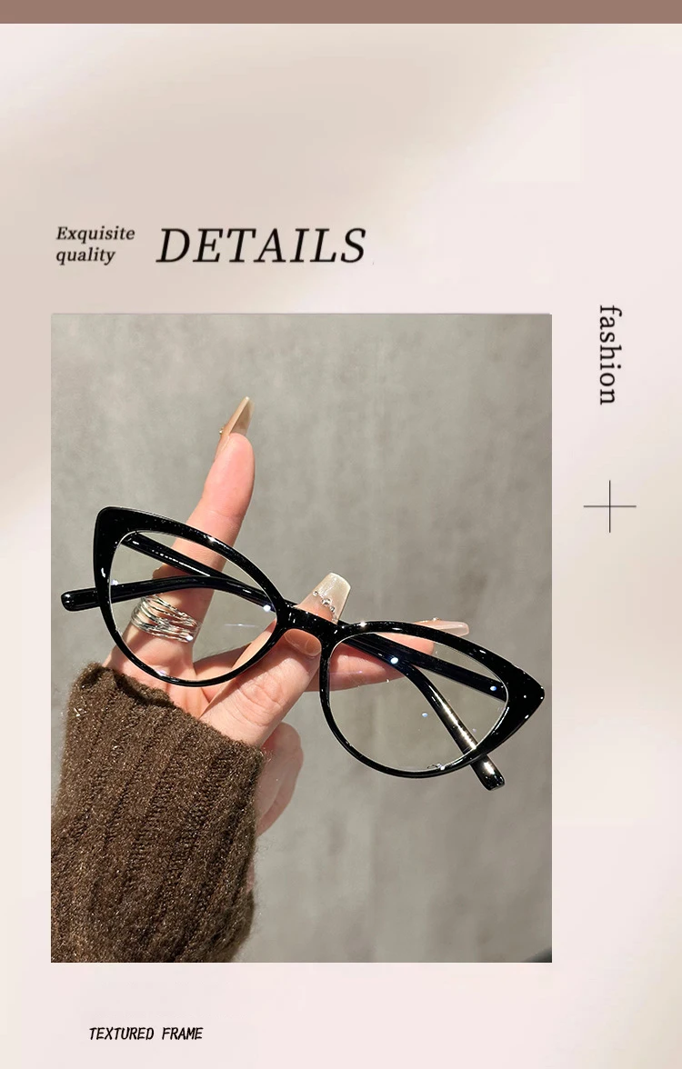 2PCS Neue Cat Eye Rahmen Anti-blau Licht Flache Licht Spiegel Modische High-end-Personalisierte Gläser Rahmen JH3093 – Detail 5