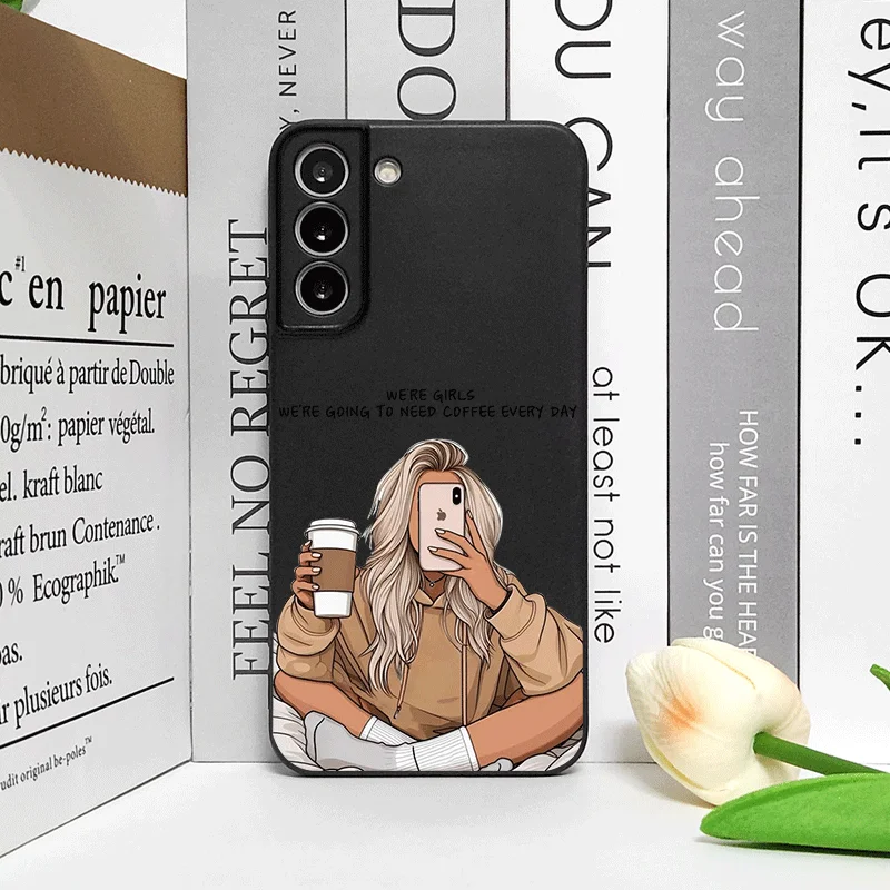 Girl Women Coffee Miss Phone Case for Samsung Galaxy S25 S24 S23 Ultra S22 Plus S21FE S25Edge M55 Fashion Lady Female Soft Cover 2 Girl Women Coffee Miss Phone Case for Samsung Galaxy S25 S24 S23 Ultra S22 Plus S21FE S25Edge M55 Fashion Lady Female Soft Cover – Bild 2