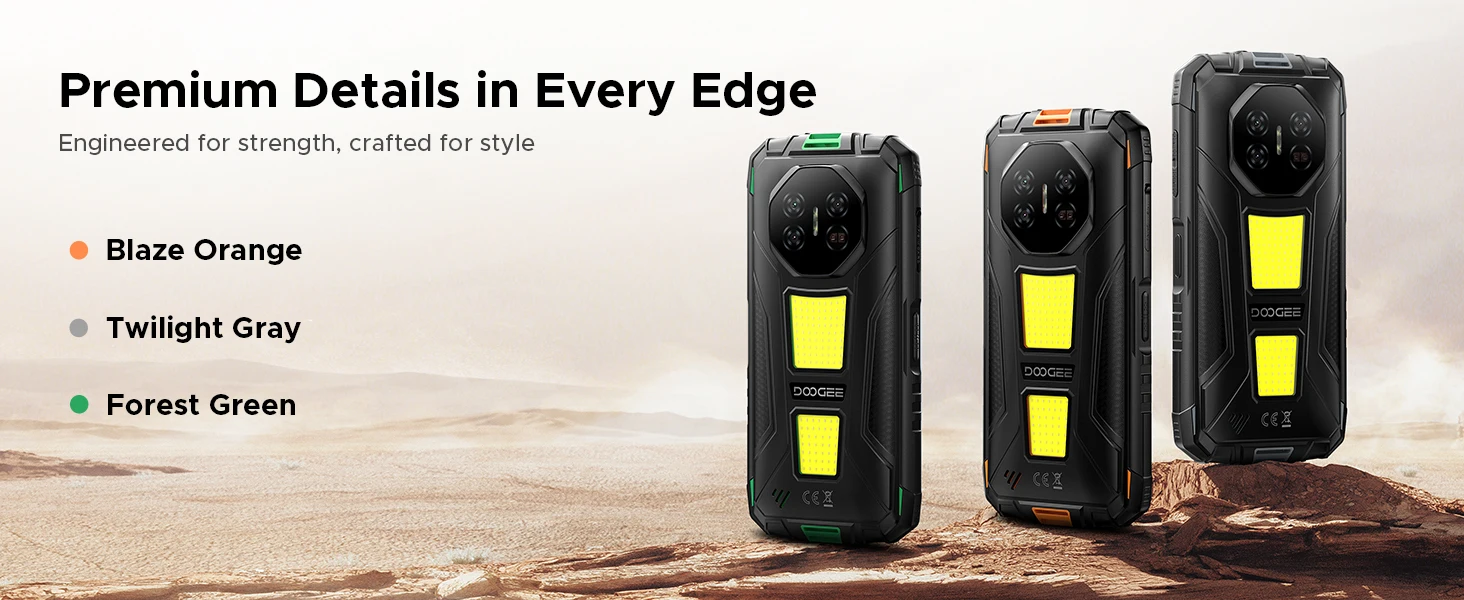 DOOGEE Fire 3 Max Rugged Phone 5.5" HD+ Display Camping lights 32GB 256GB 8350mAh UNISOC T7250 48MP NFC Android15 Smartphone