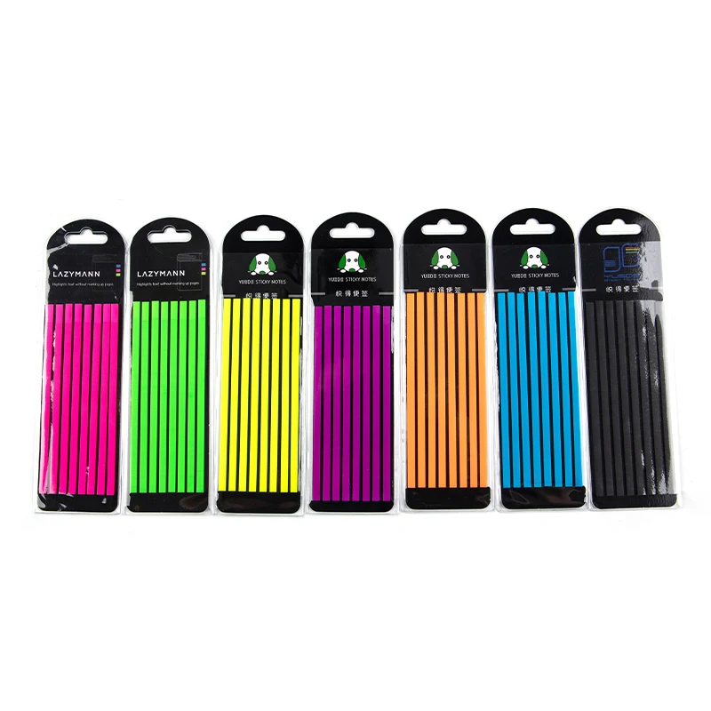 Color Transparent Fluorescent Index Tabs Flags Sticky Note School Office Supplies Reading Aid Highlight Sticker Monochrome