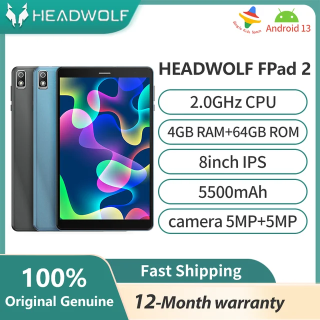 HEADWOLF FPad 2 Tablet 8 Inch Android 13 Tablet 4G LTE Phone Call Tablet PC  4GB RAM 64GB ROM 512GB TF Card Expansion