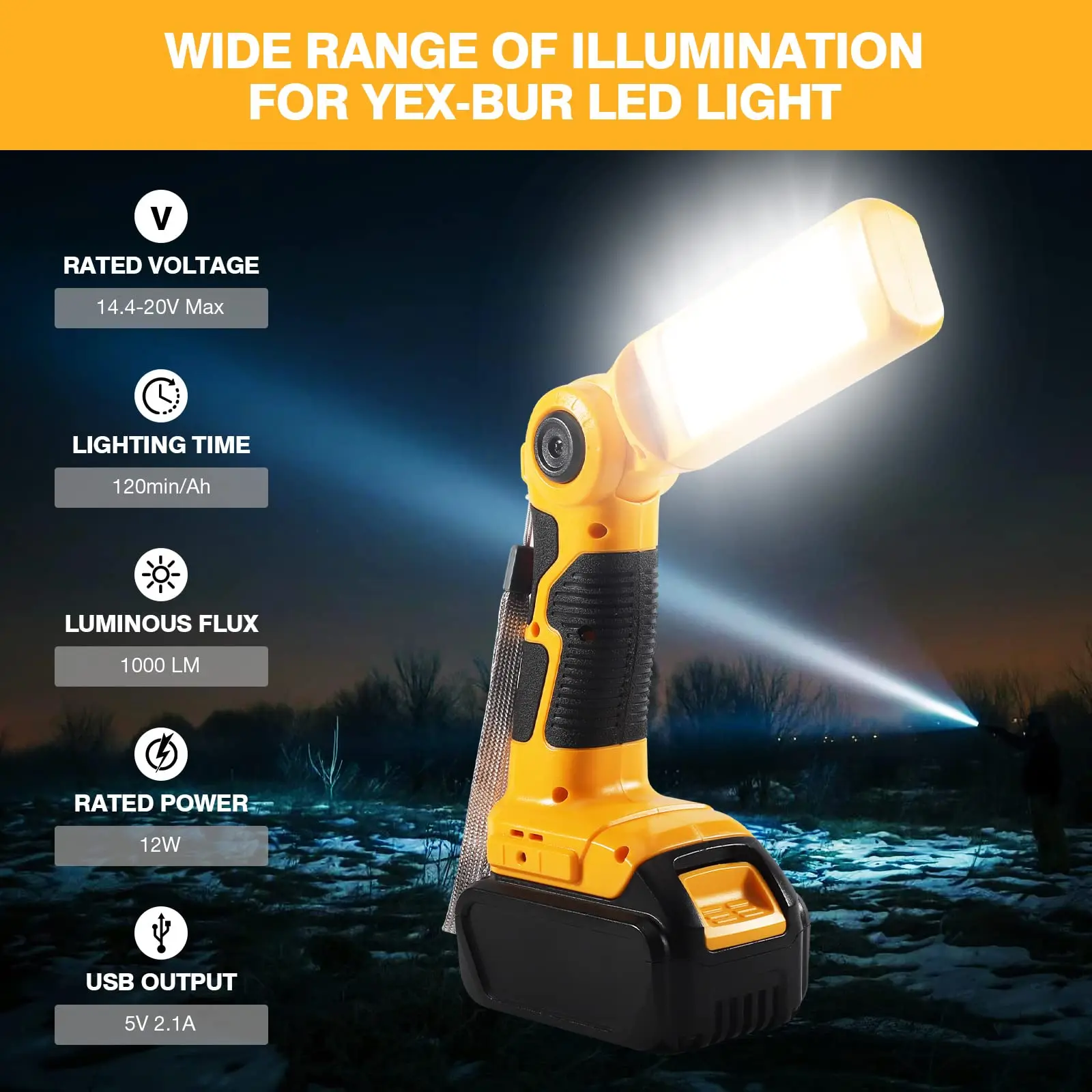 Led Work Light 1000LM Cordless Handheld Spotlight with USB for Dewalt 20V Lithium Ion Batteries Powered Desk Lamp desk lamp,camping light,portable flashlight,portable lanterns,camping lamp,portable spotlight,camping lantern,portable work lights,portable work light,portable torch
