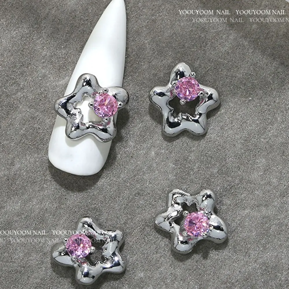 DIY Silver 3D Manicure Jewelry Bowknot Nail Charms Crystal Nail Rhinestones Art Metal Nail Art Decoration Decorate