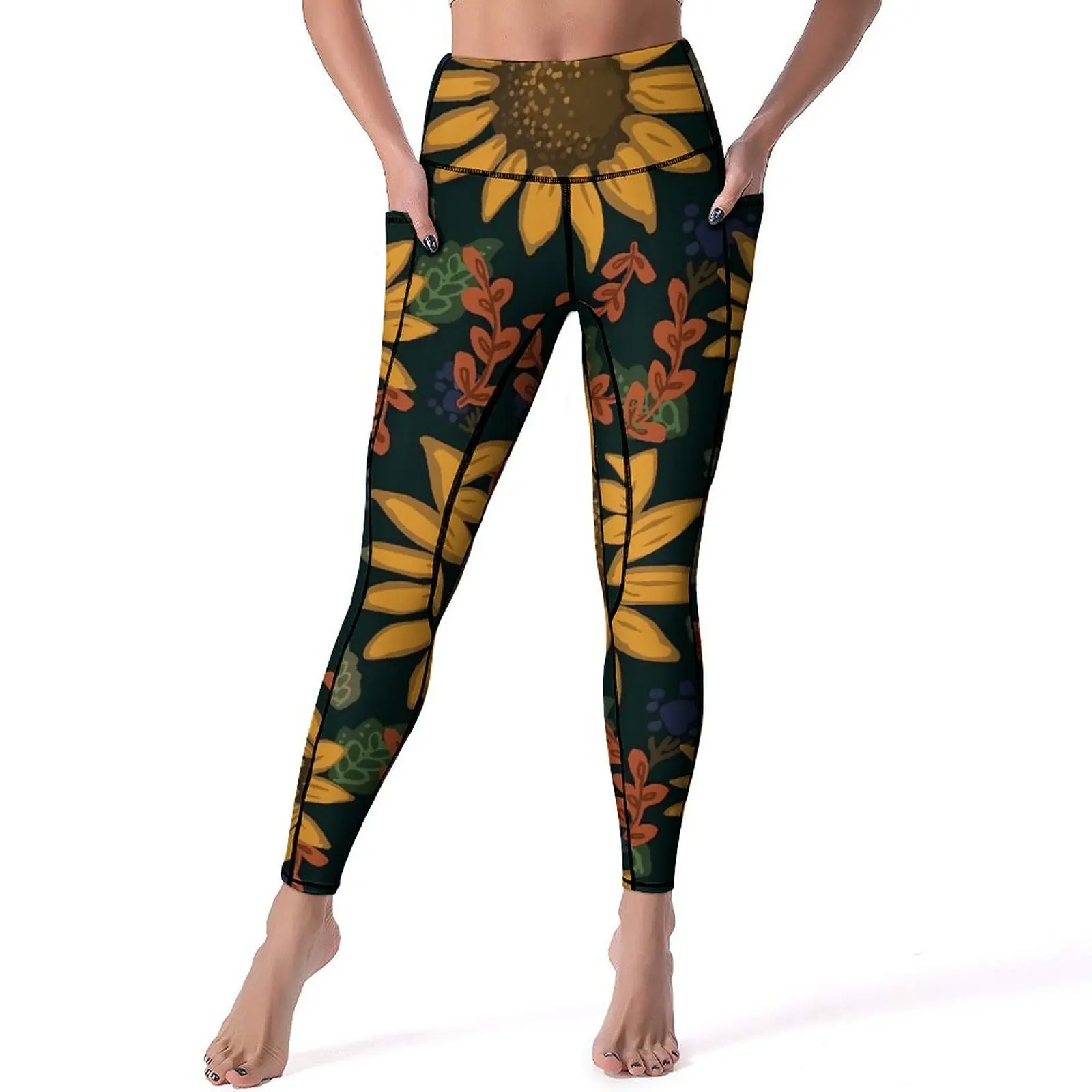 

Sunflower Leggings Flowers Print Gym Yoga Pants Push Up Breathable Leggins Stretch Design Sports Tights Gift
