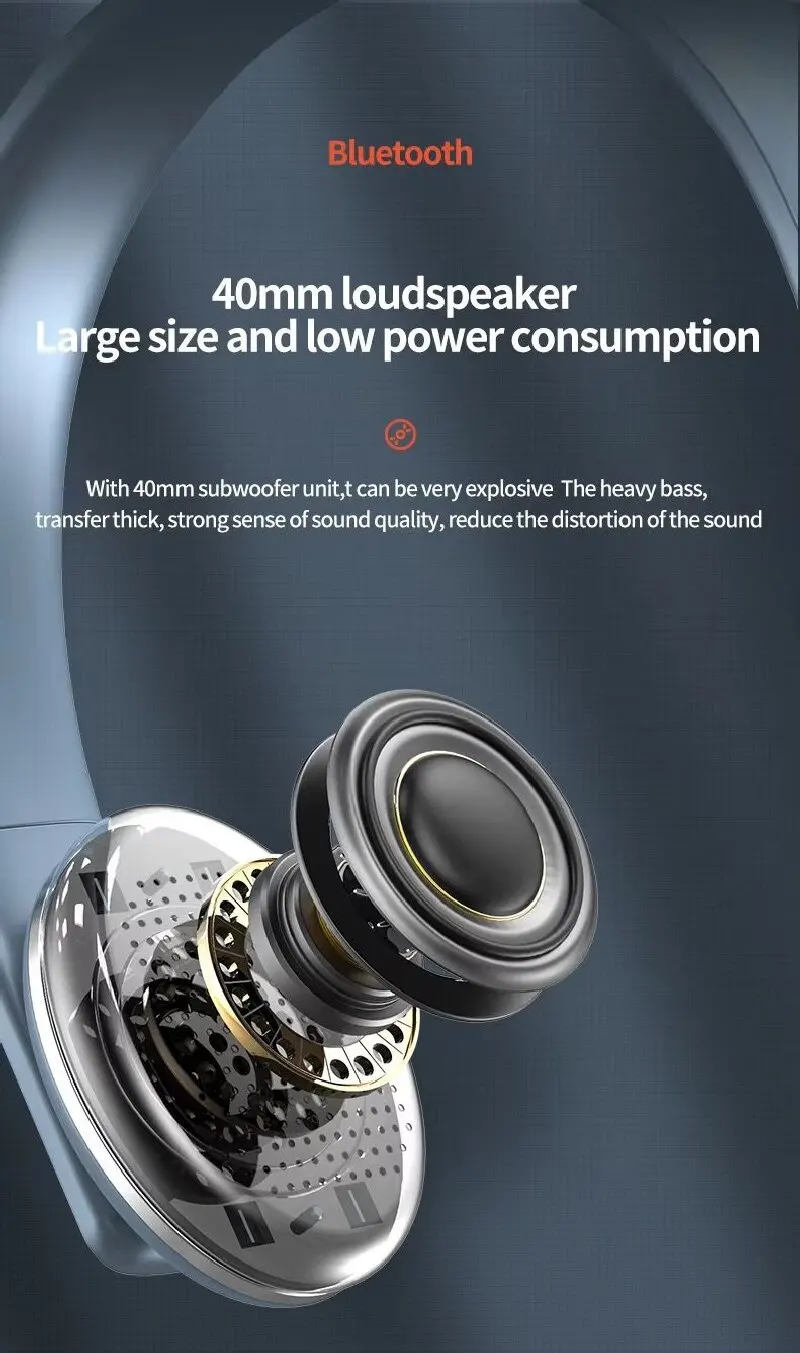 ZECAA جديد معدن بلوتوث سماعة رأس لاسلكية 5.4 رئيس...