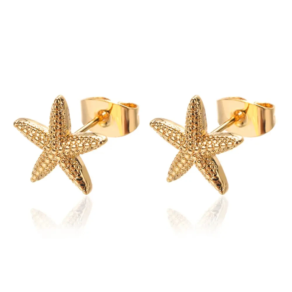 Orecchini in argento con stella marina e sfera in pasta di corallo | | 100% Made in Italy