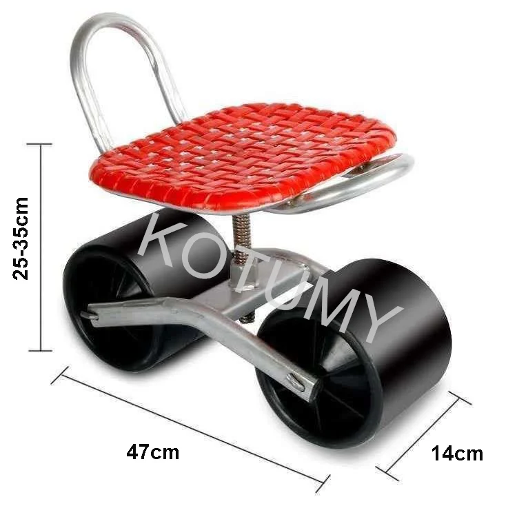 Agricultural Chair Picking Cart Garden Farming Greenhouse Lazy Stool Adjustable Height Mobile Lazy Car