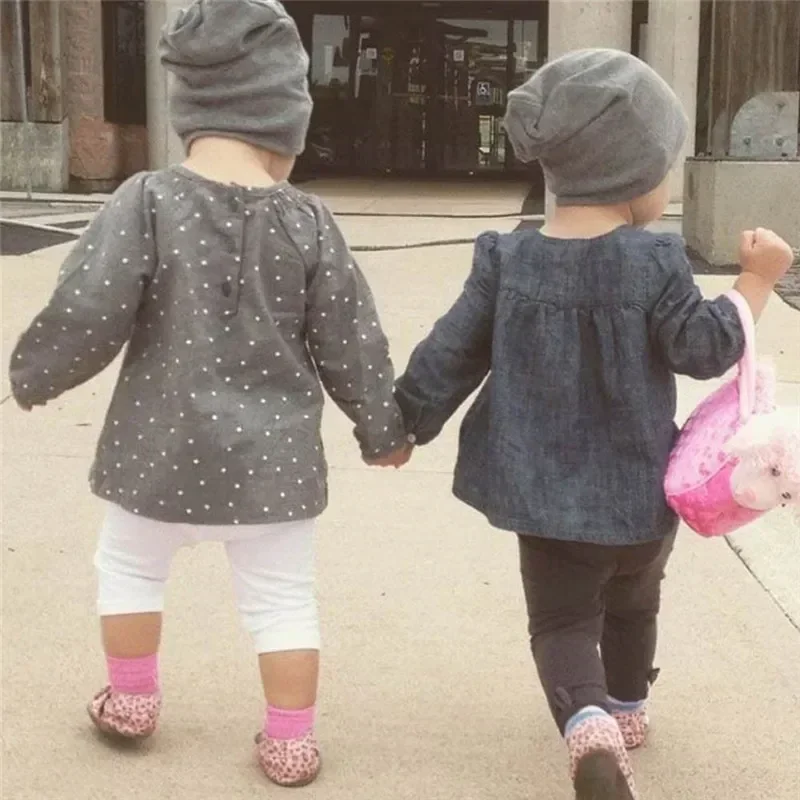 0M-4Y New Baby Street Dance Hip Hop Spring Autumn  Hat Scarf for Boys Girls Knitted Cap Winter Warm Solid Color Children 3