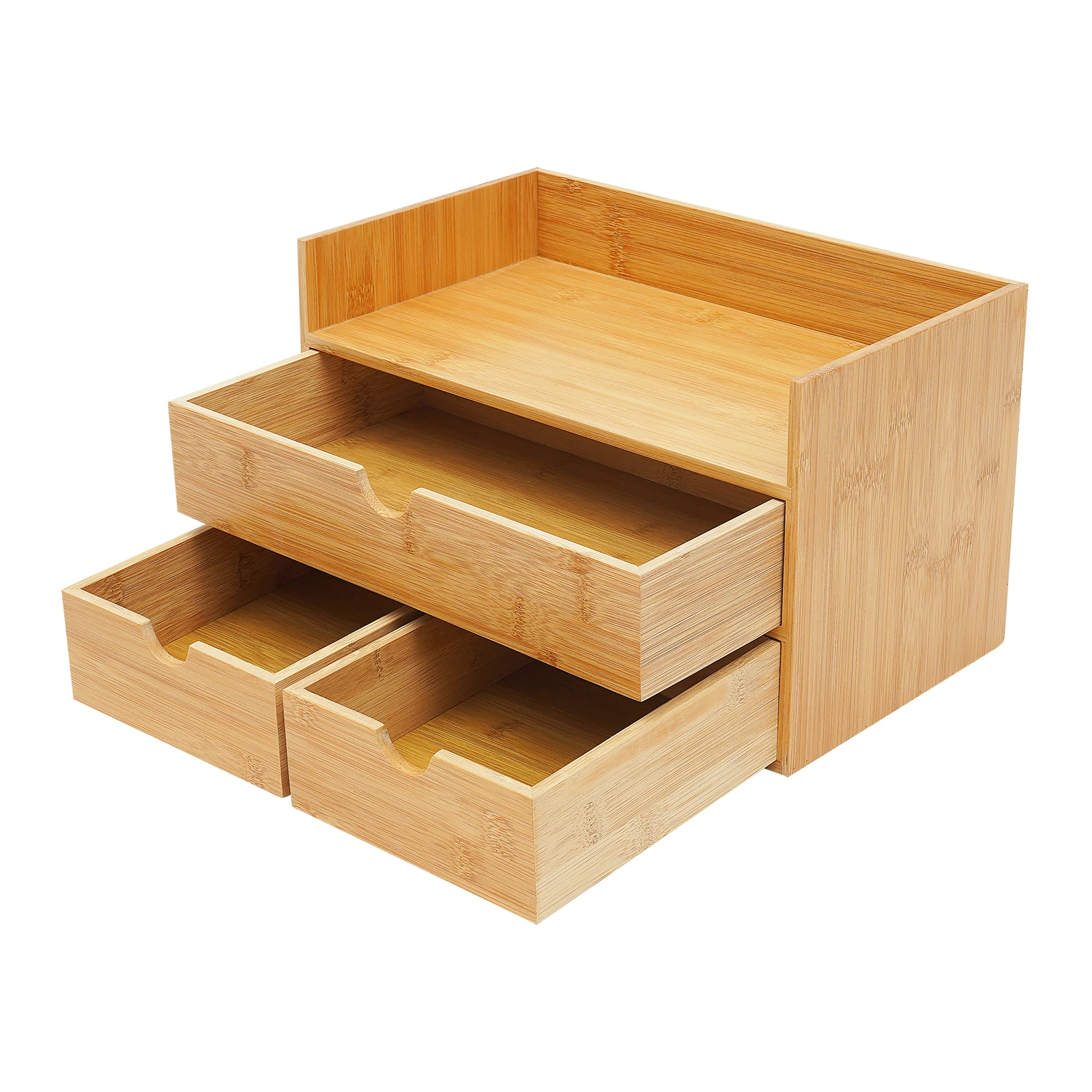 Organisateur de bureau en bambou, mini tiroir de bureau en bambou, boîte de rangement pour bureau et maison, aucun assemblage requis S3b2dea83cfc74a64b2b263e4011e32d56