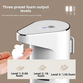 เครื่องจ่ายสบู่เหลวอัตโนมัติ เซ็นเซอร์อัจฉริยะ เครื่องจ่ายเจลทำความสะอาดมือแบบไม่ต้องสัมผัส เครื่องจ่ายสบู่โฟมติดผนังอัตโนมัติ 2