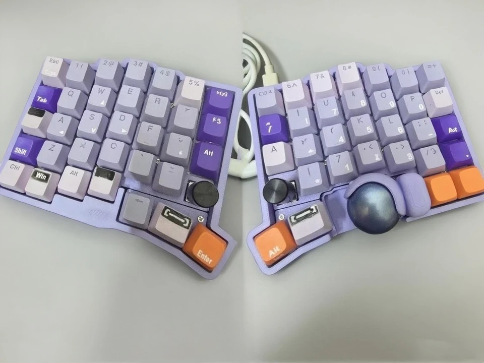 トラックボール分割キーボードキット 39/44/47/59 3D BT/有線バイアル