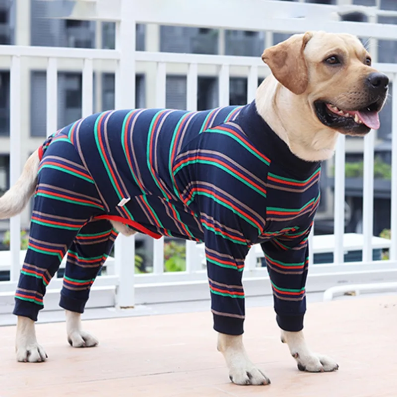 

Four Feet Dog Lightweight Pajamas Pure Cotton Dog Jumpsuits 4 Legs Dog Onesie T-Shirt Stylish PJS Puppy Costume for Large Dogs