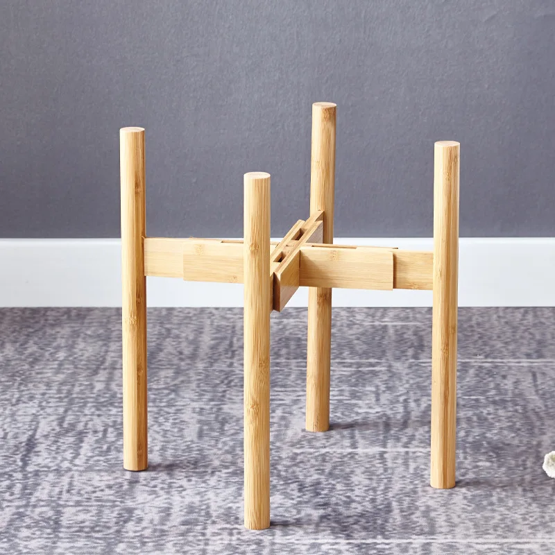 Adjustable Plant Stand Holder Rack Wooden Sturdy Convenient And Quick Save Space for Flower Potted Indoor Outdoor 38X30cm TB