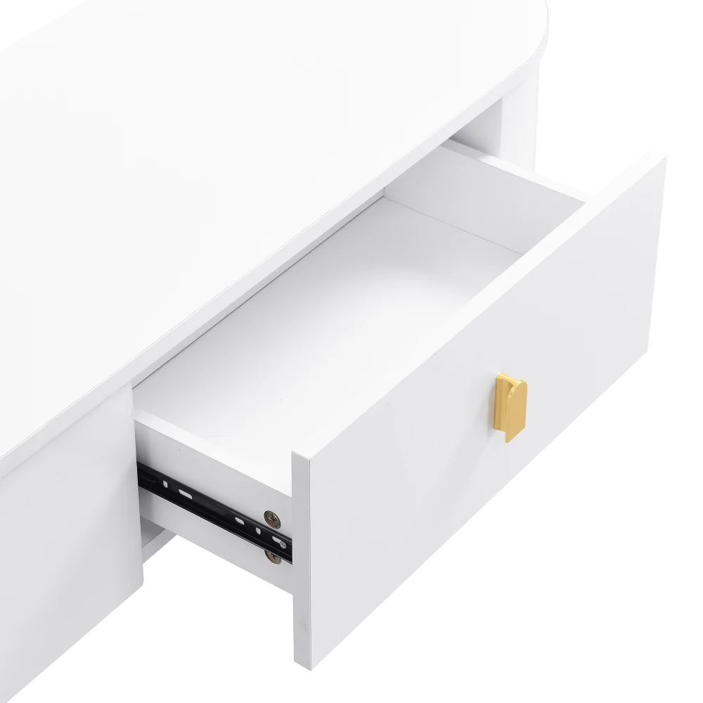 L174×B35×H41cm Wohnzimmermöbel TV-Schrank mit Schubladen, goldenen Griffen und Beinen, gebogenen Ecken, geeignet für die Inneneinrichtung – Detail 9