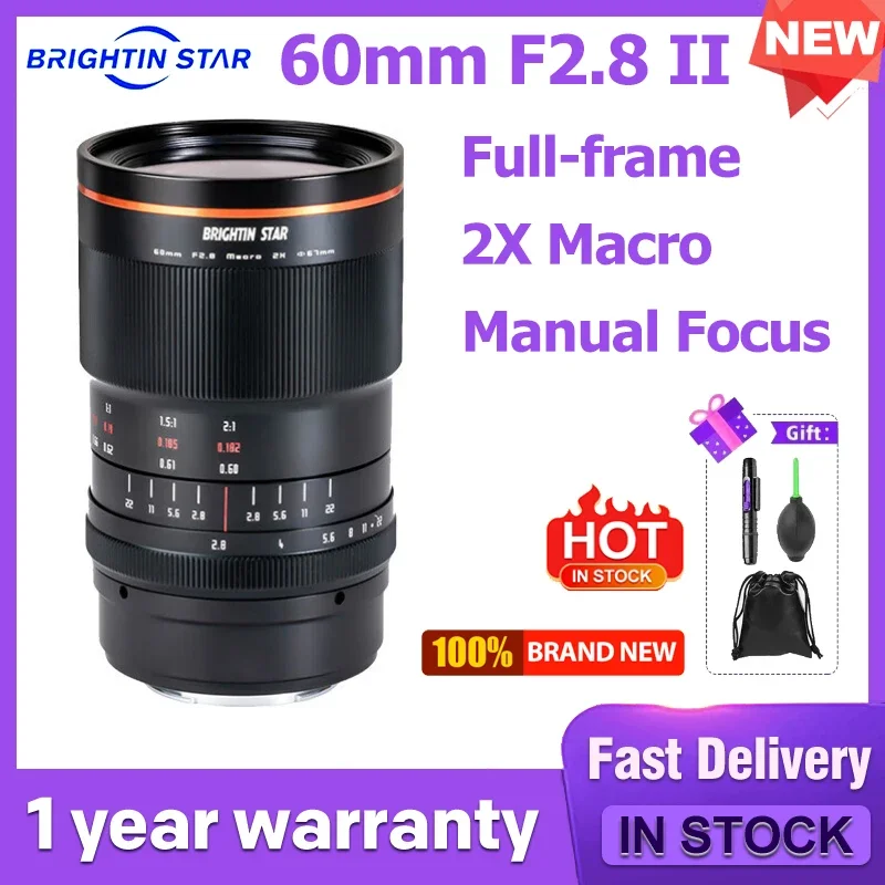 新品同様Brightin Star 60mm f2.8 2倍拡大 APS-C 新品同様Brightin Star 60mm f2.8 2倍拡大 APS-C 【公式通販】