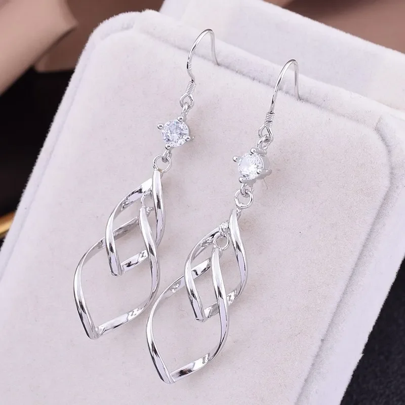 Orecchini A Goccia In Argento Con Cristalli Zircone – Eleganti E Fashion Per Donne, Regalo Con Scatola, KristLand - 3