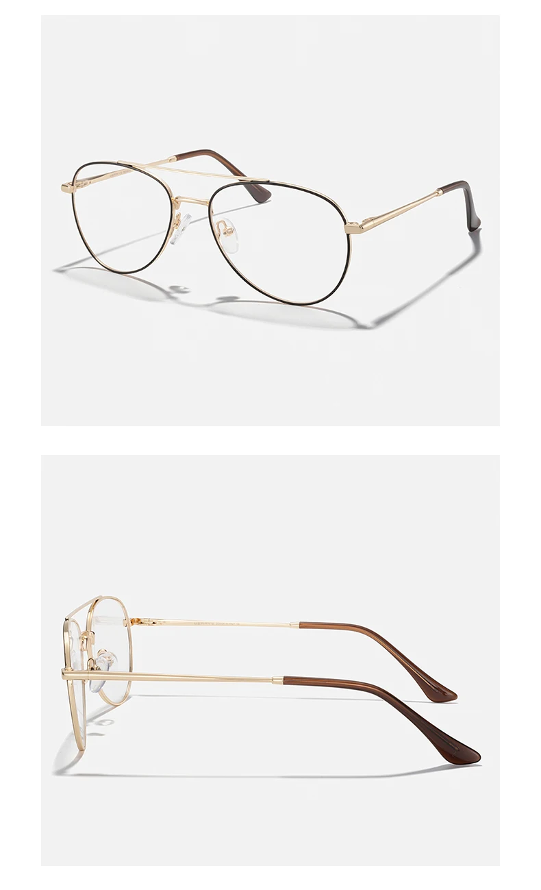 MERRYS DESIGN Klassische Pilot Brillengestelle Für Männer Frauen Titanlegierung Optische Brillen Männliche Luxus Brillengestelle S2456 – Detail 16