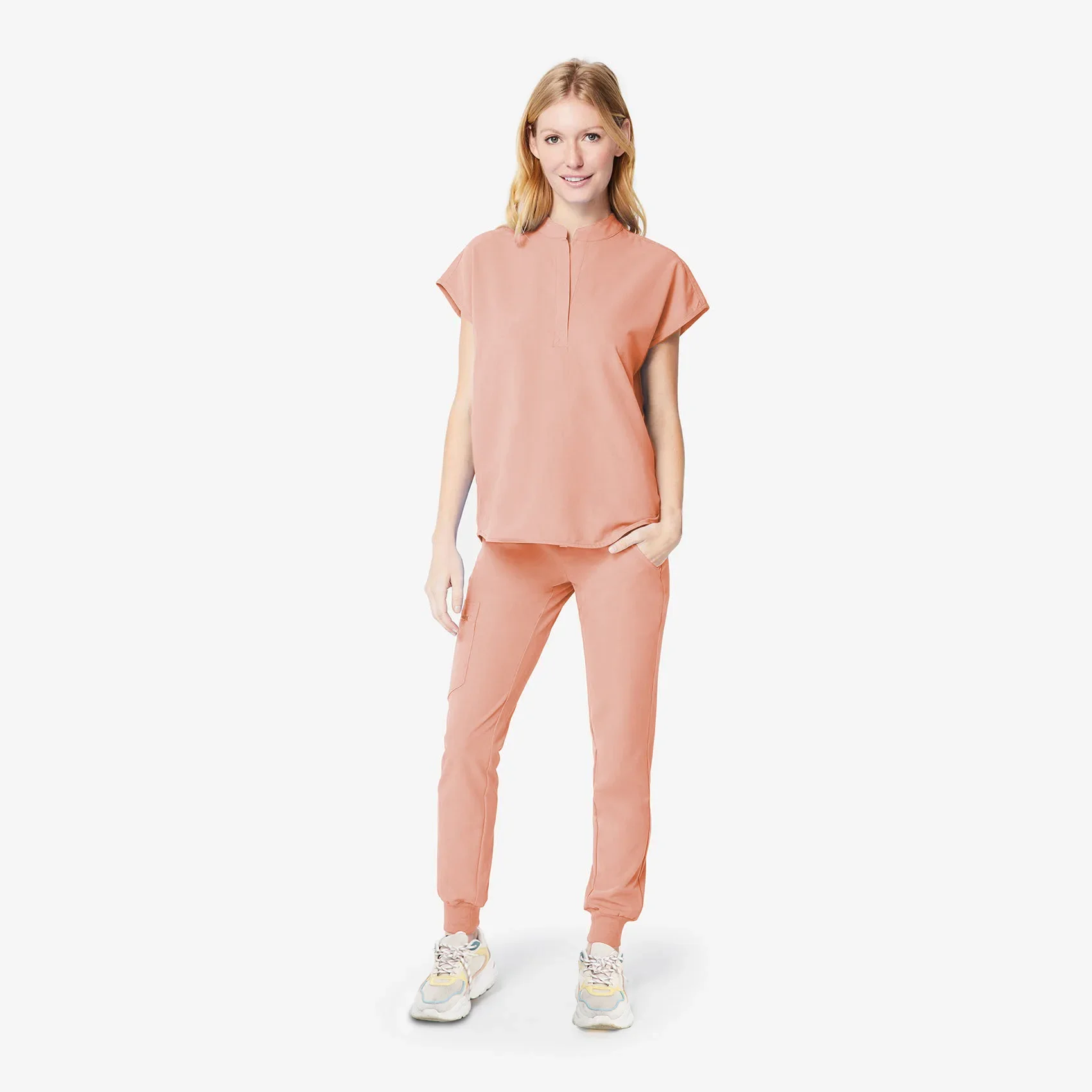 

Fashion Design Women Medical Uniforms Stretch and Quick-drying Medical Overalls Summer Surgical Gowns Dental Clinic Scrub Sets